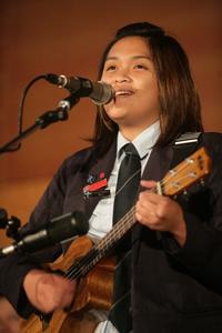 Shana Llorando performing her new song 'Going Nowhere' for Sancta Maria College